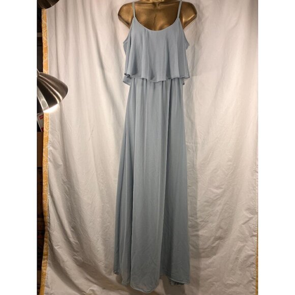 Show Me Your Mumu Caitlin Ruffle Maxi Dress M Bridesmaid Romantic Flowy Sheer - Picture 4 of 10